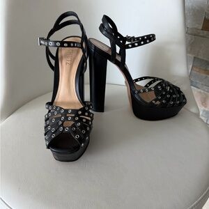 SCHUTZ Black Studded Platform Heels